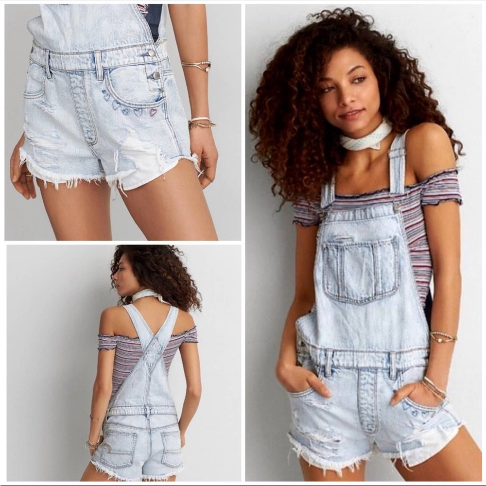 Women's Light Blue Denim Overalls